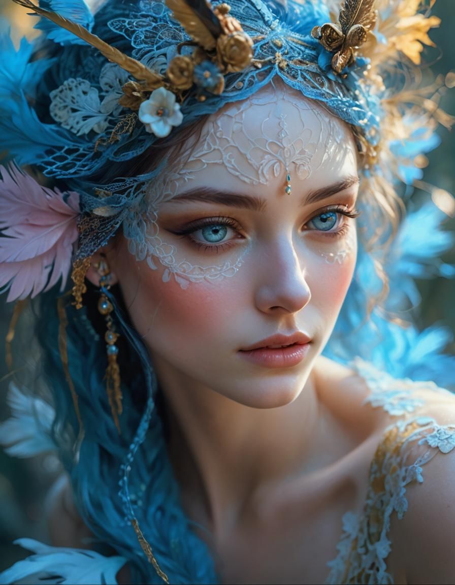 Enchantress with Fiery Hair, an Impressionist Portrait