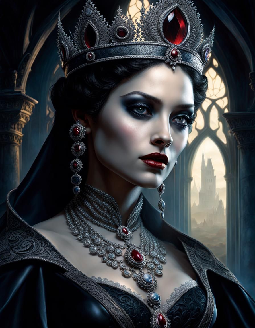 Gothic Vampire Queen Digital Illustration