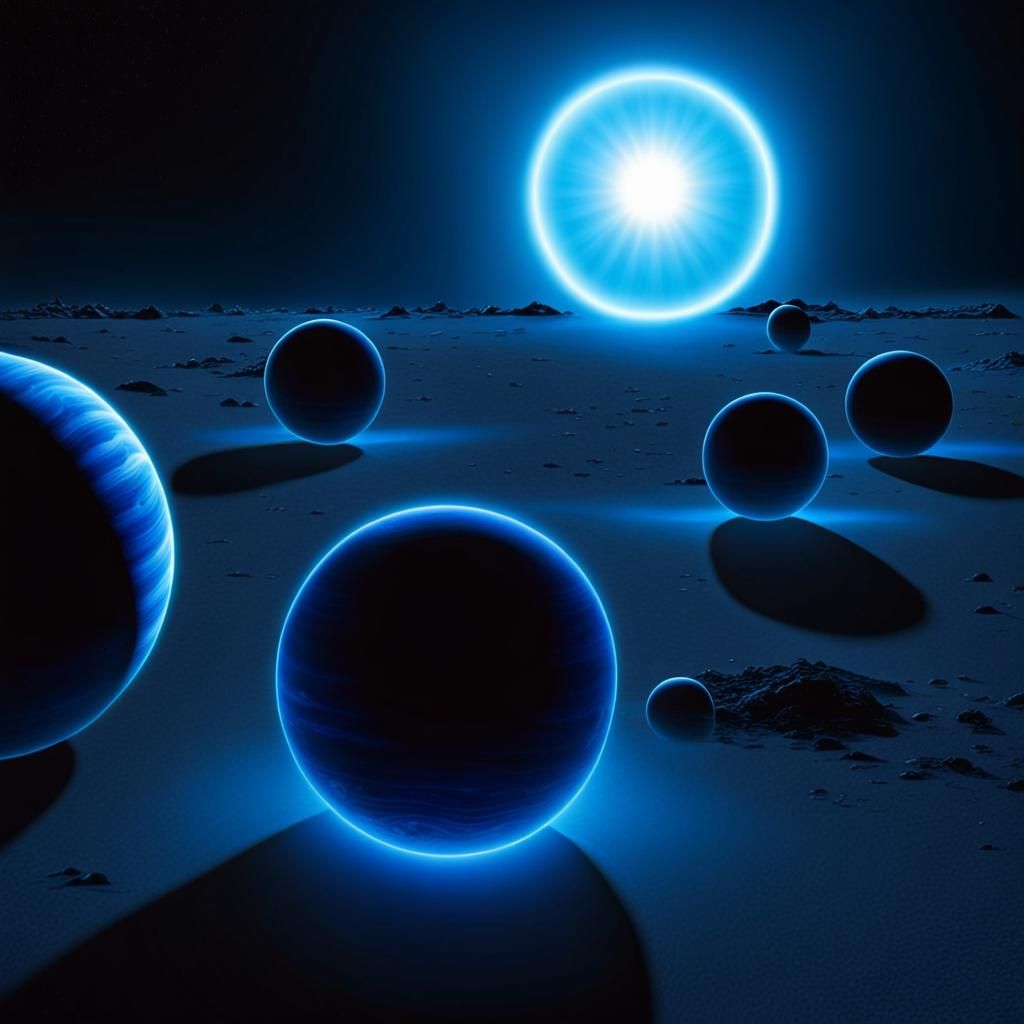Surreal Blue Planets Under a Blue Sun