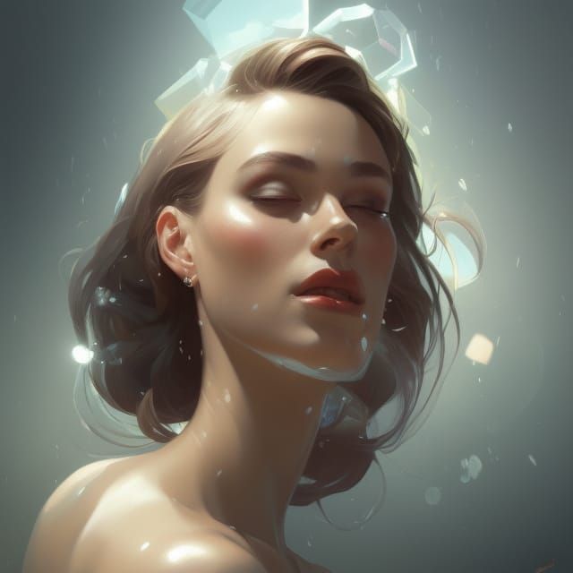 Elegant Lady Portrait in Art Nouveau Style