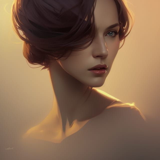 Elegant Lady Portrait in Art Nouveau Style