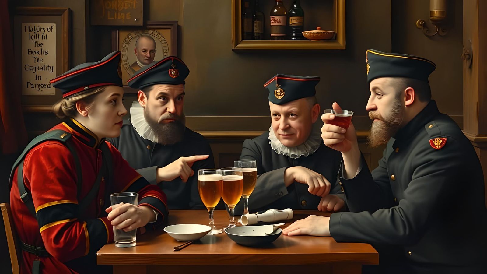 Star Trek Officers in Amsterdam Pub, Dutch Masters Style