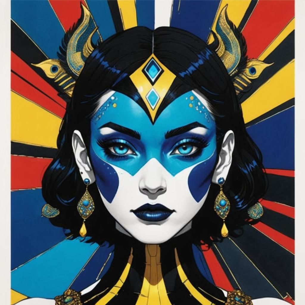 Dragon Woman Portrait in Comic Book Art Style