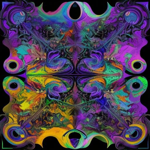 Surreal Abstract Landscape in Polychrome Neon