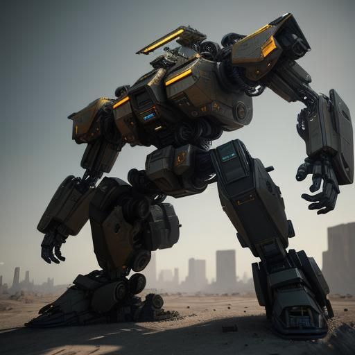 Futuristic Sci-Fi Mech in Dramatic Cinematic Style