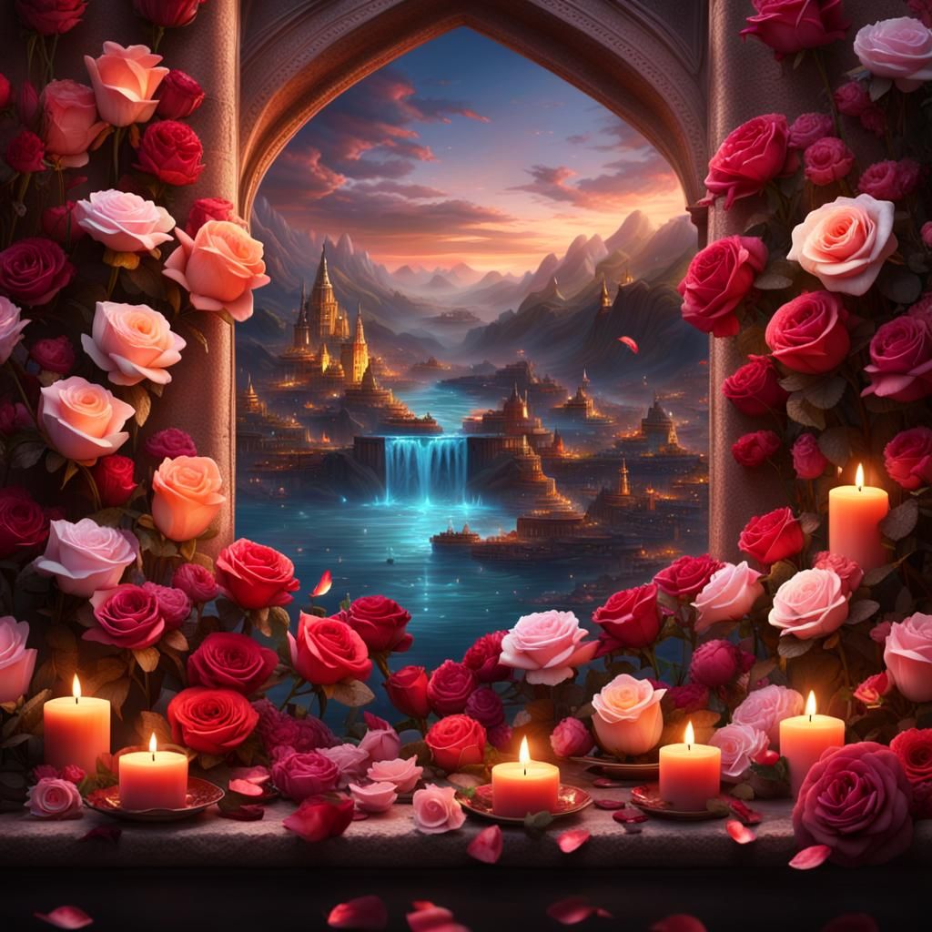 Chocolate Roses in Digital Matte Painting