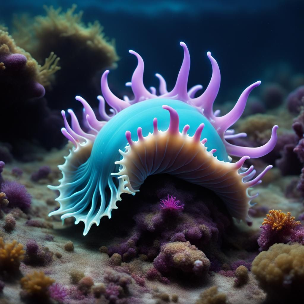 Cosmic Nudibranch Kingdoms of Radiant Bioluminescence