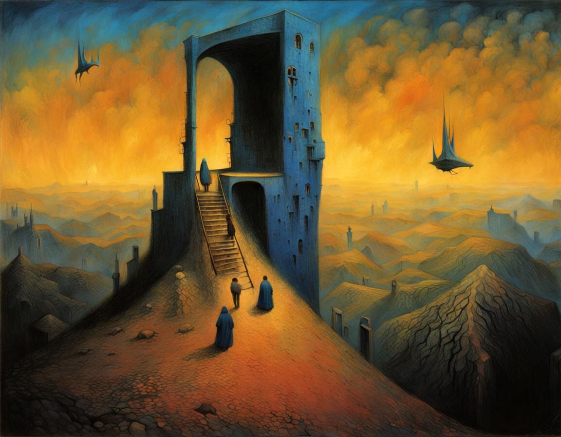 Social Climbing Anxiety in Asymmetrical Surrealism