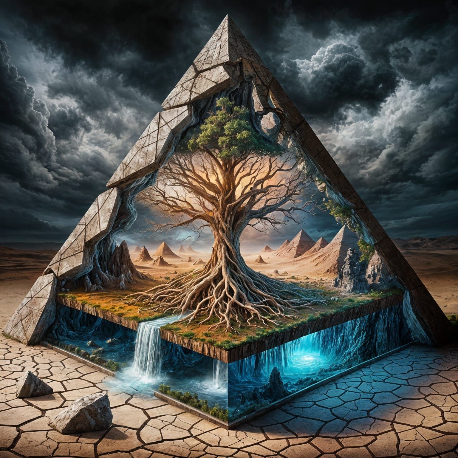 In the world of a pyramid