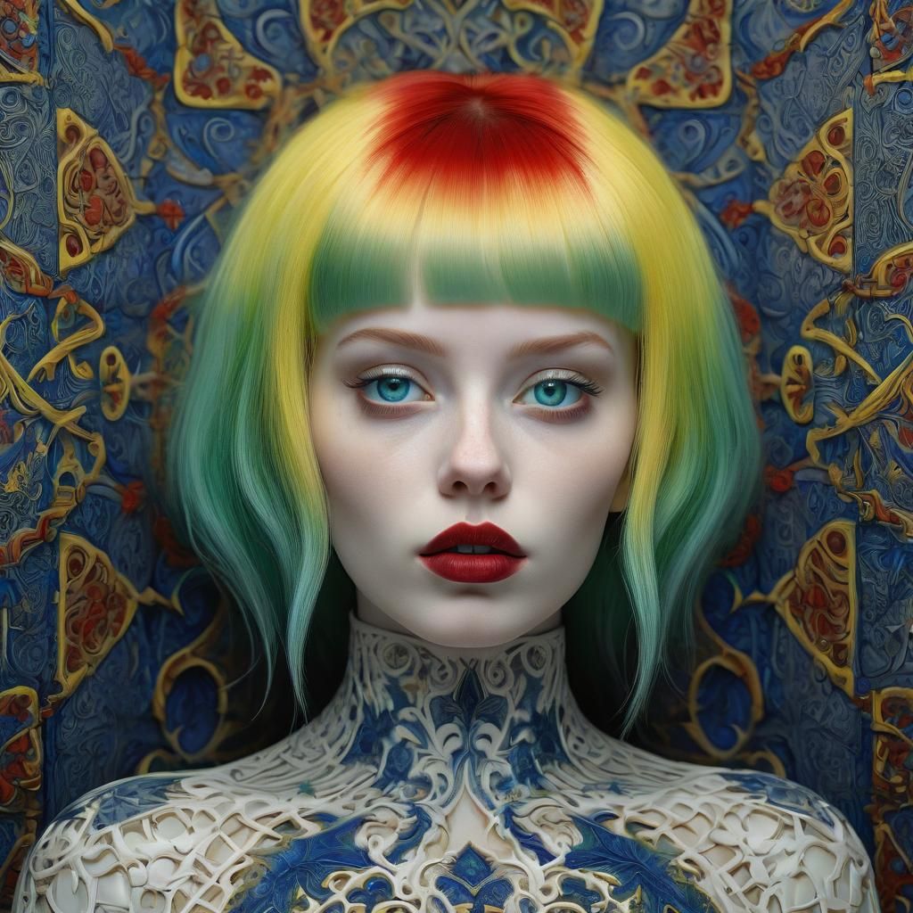 Gothic Woman with Emerald Eyes: Hyperrealistic 3D Art