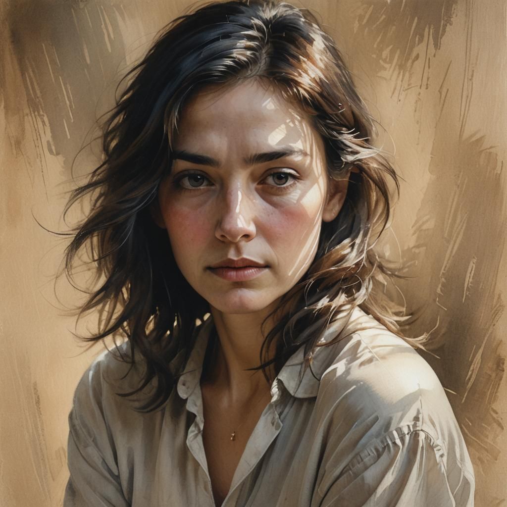 Melancholic Portrait in Whispering Shadows, Unreal Engine