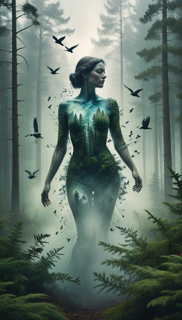 Surreal Forest Portrait Evokes Harmony with Nature