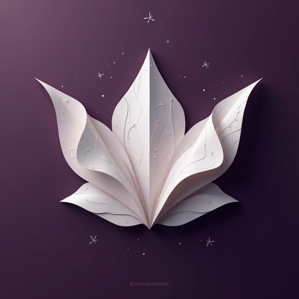 Delicate Origami Logo in Soft Plum Purple