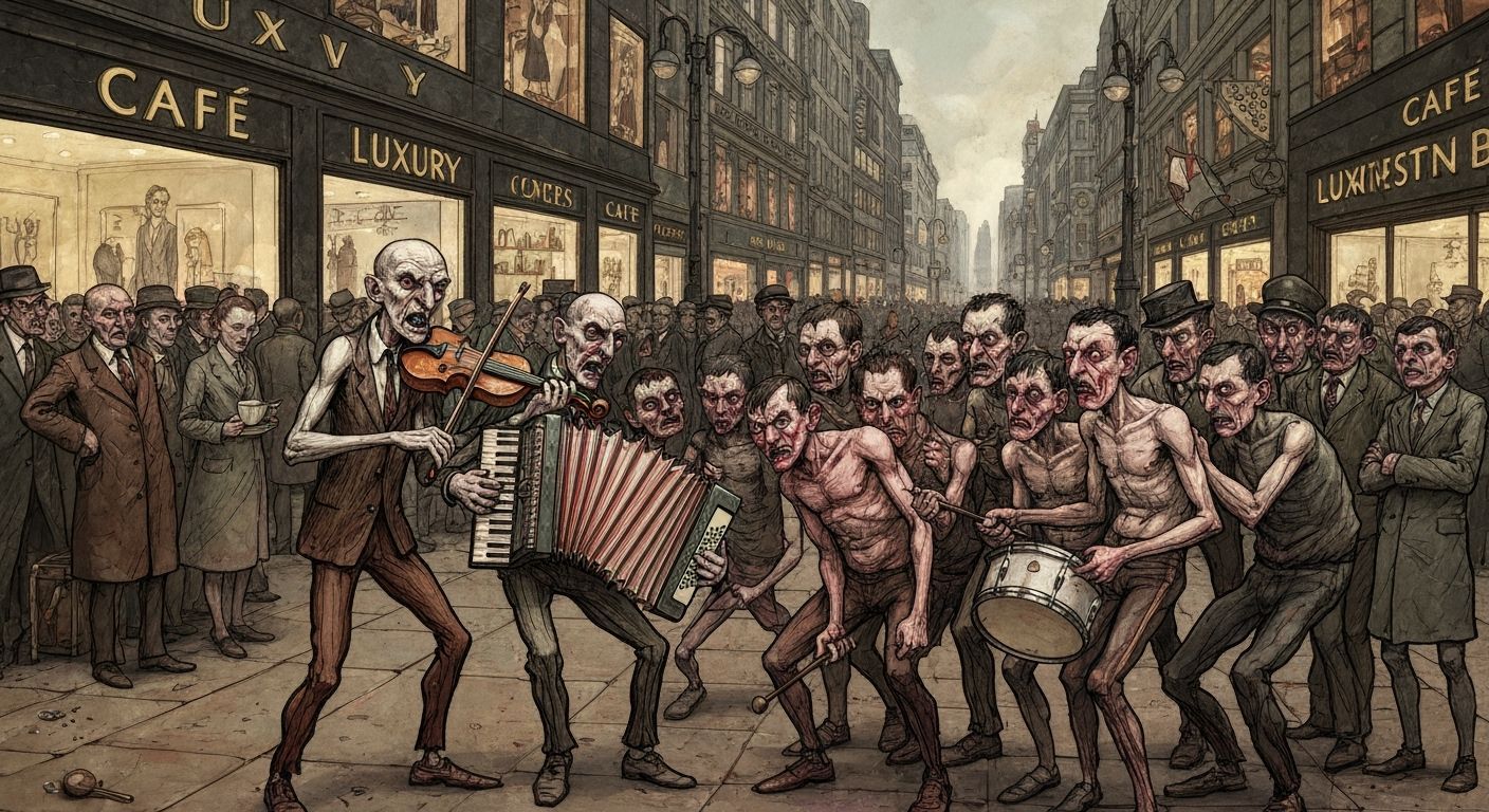 German Expressionist Dada Satire of Urban Chaos