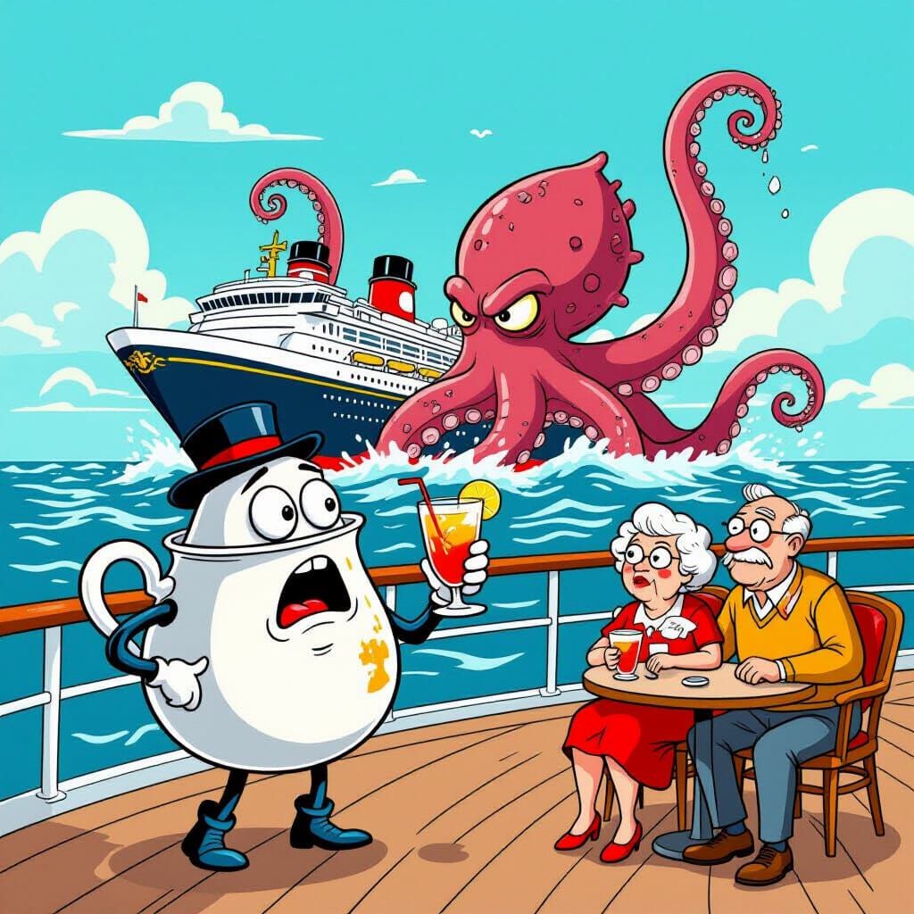 Kraken Attacks Cruise Ship as Teapot Steward Panics