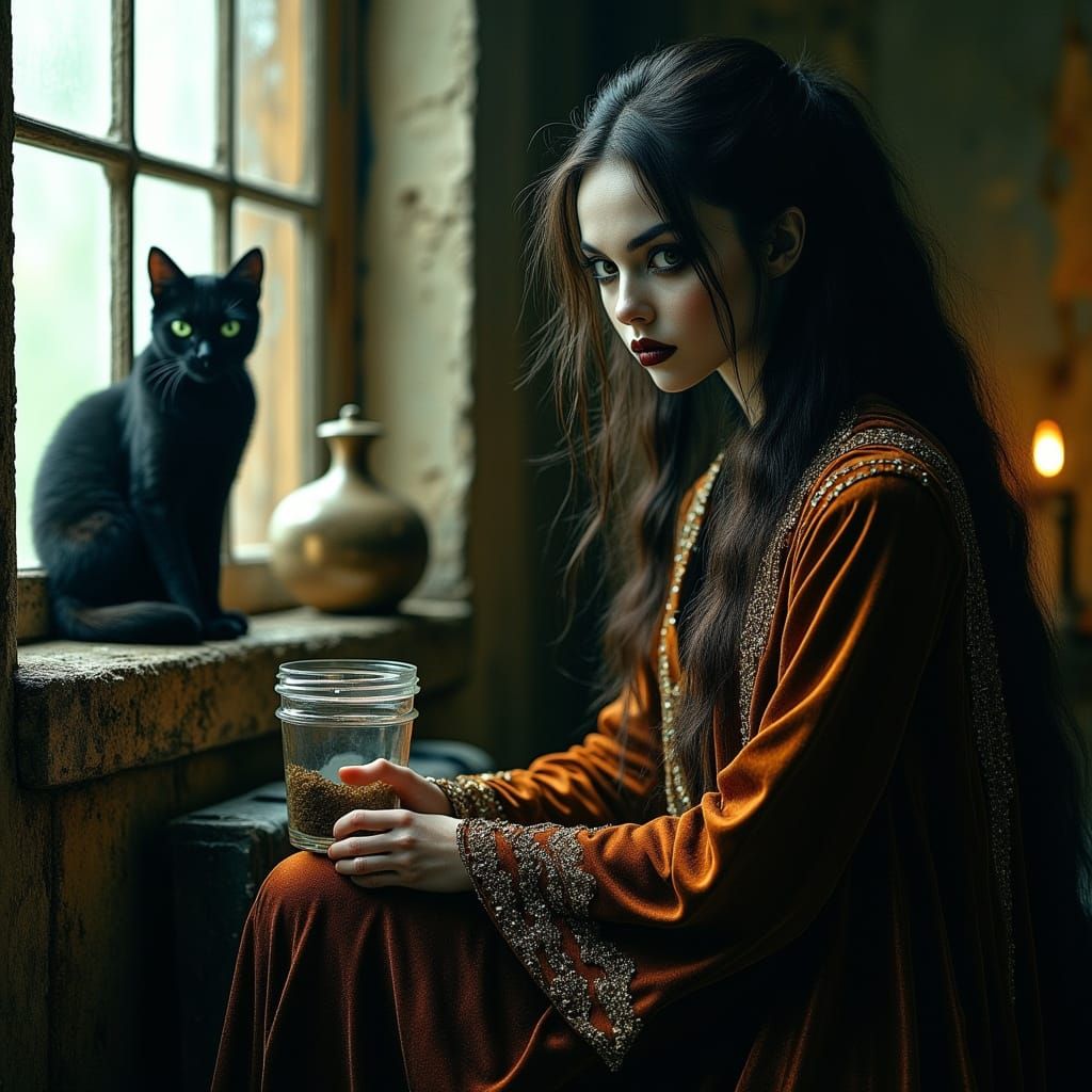 Witch Apothecary in a Rustic Country House