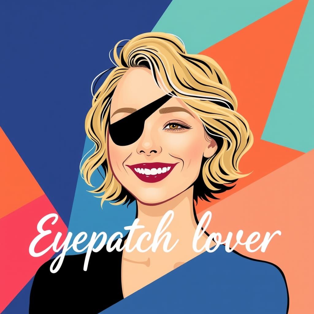 Eyepatch Lover: Geometric Portrait in Nagel Style