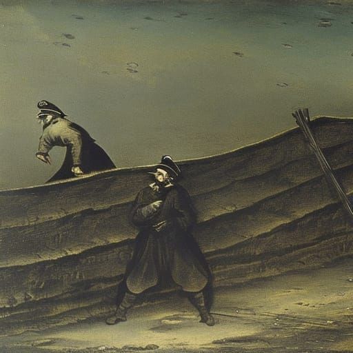 Surreal Fiddler Rooftop Scene in Expressionist Style