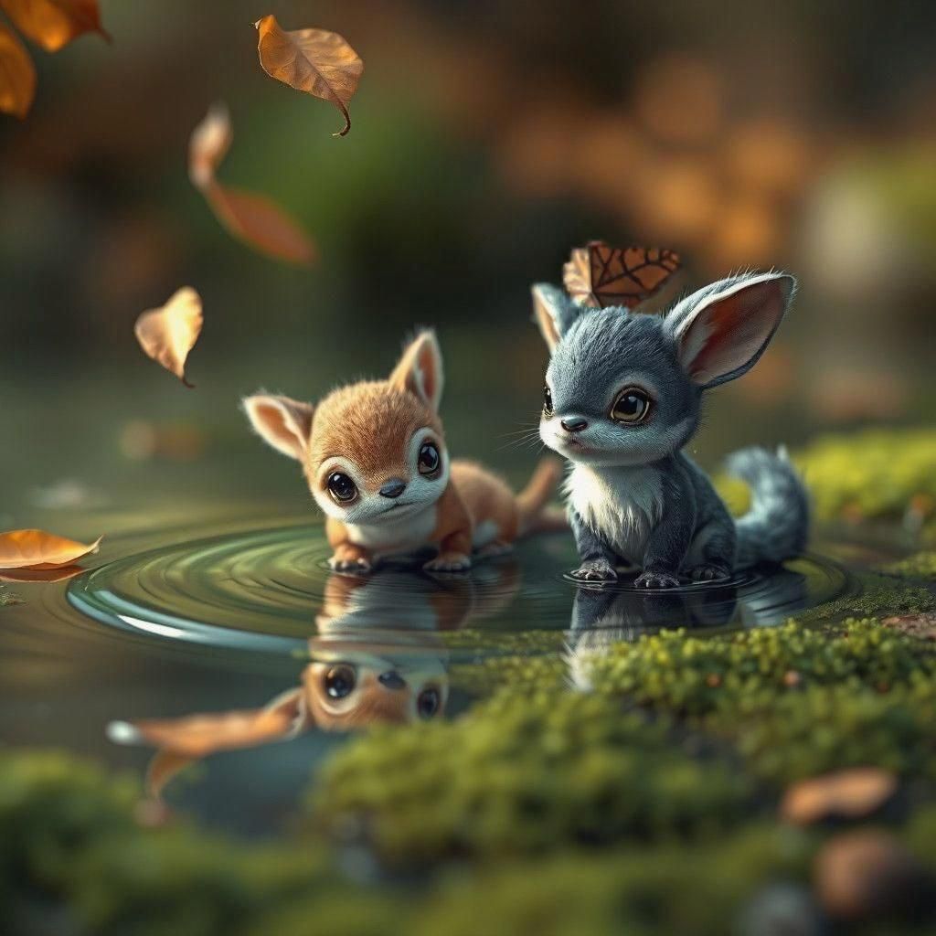 Endearing Hybrid Creature in Detailed Matte Painting