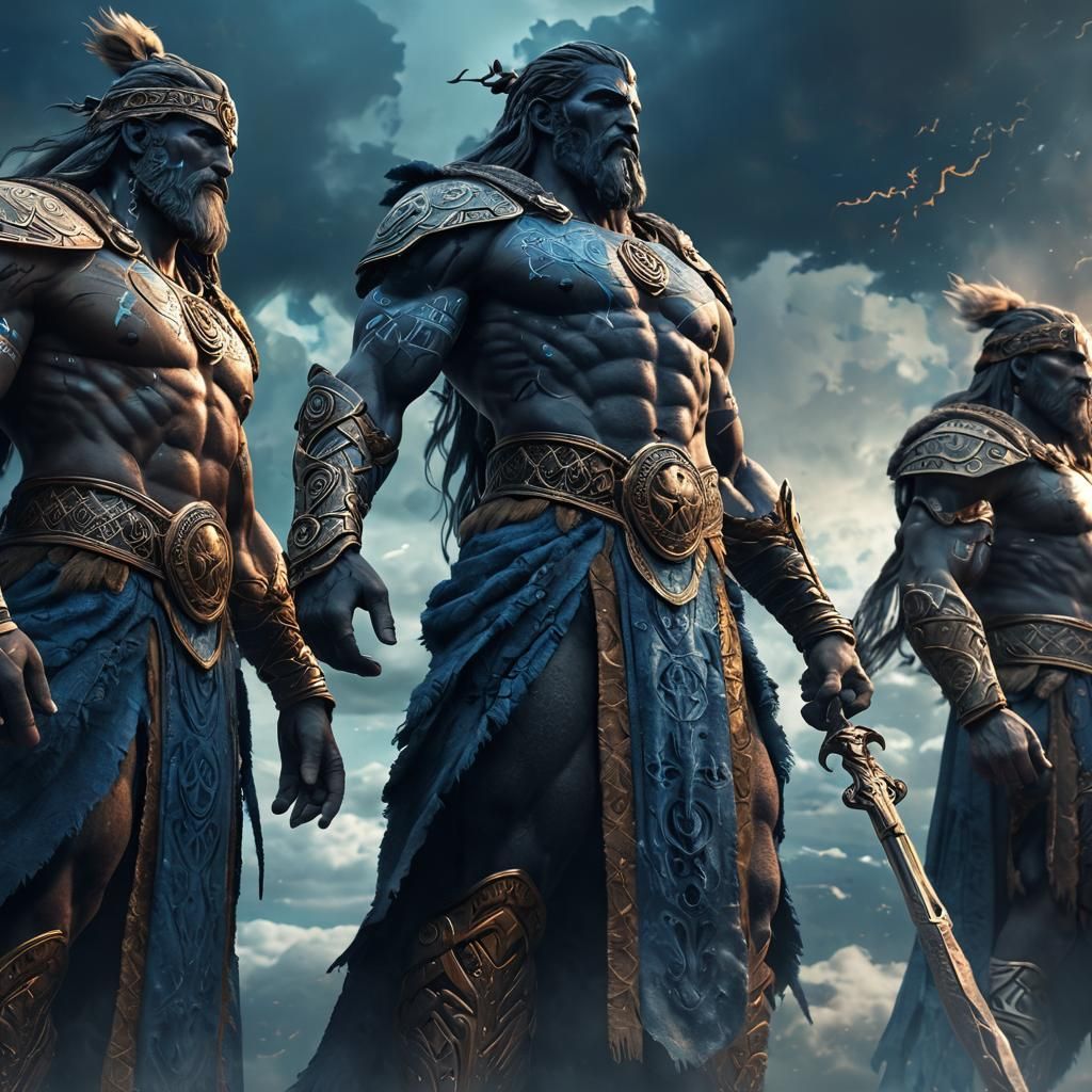 Majestic Anunaki Titans in a Mystical Realm