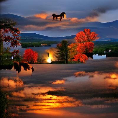Vermont Autumn Evening Landscape