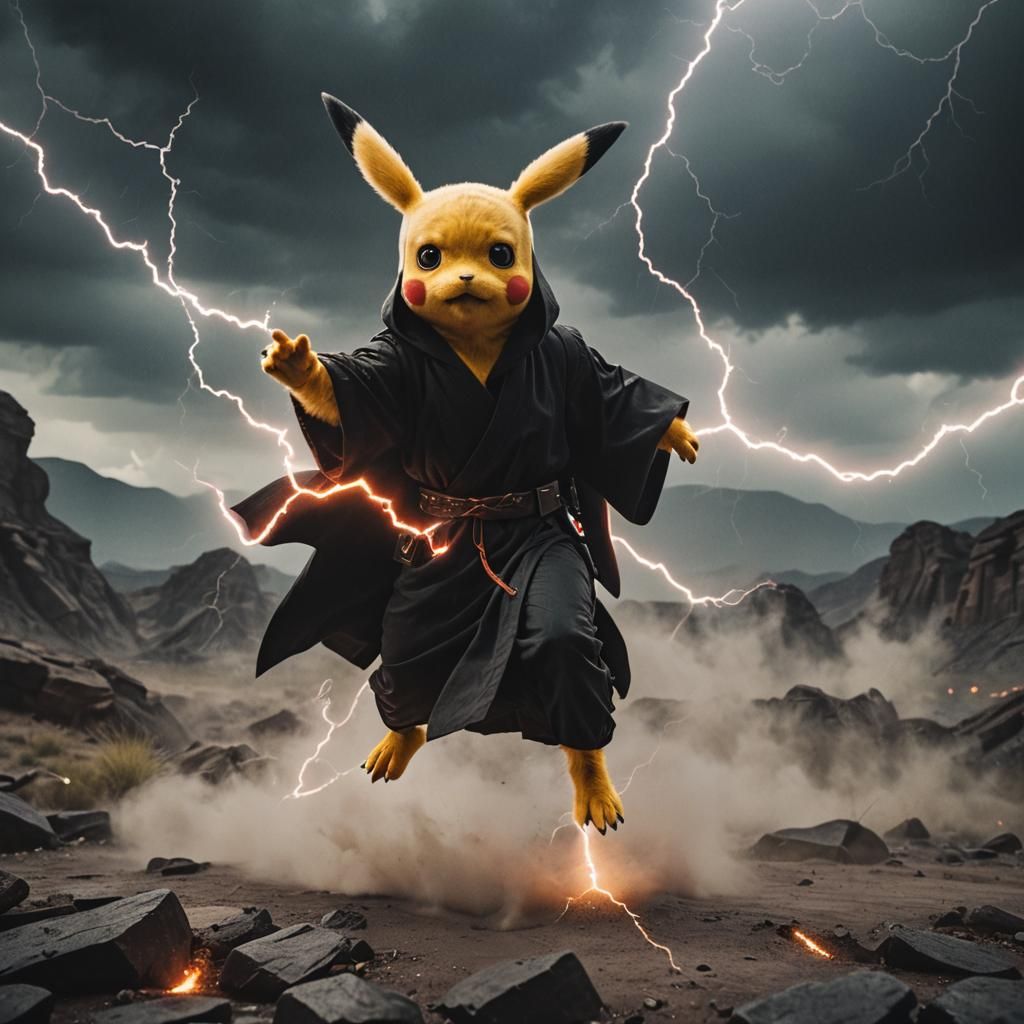 Pikachu as a Dark Sith Lord