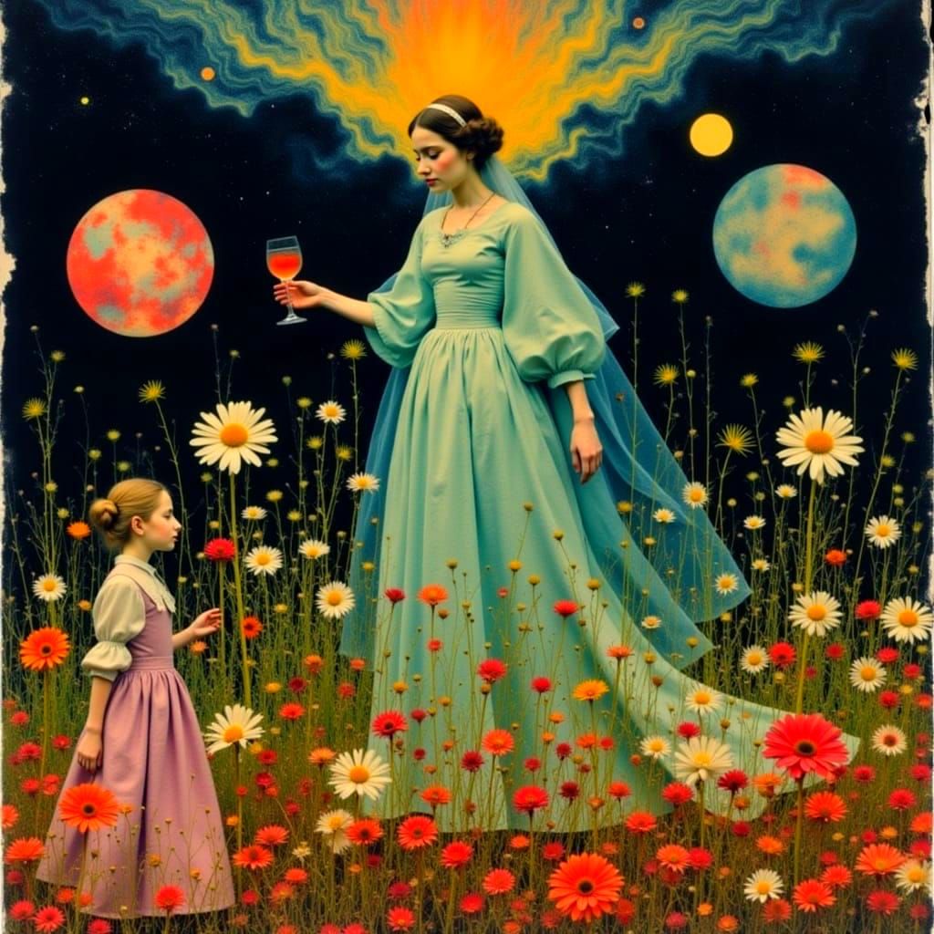 Whimsical Baroque Creatures in Vibrant Swirling Colors