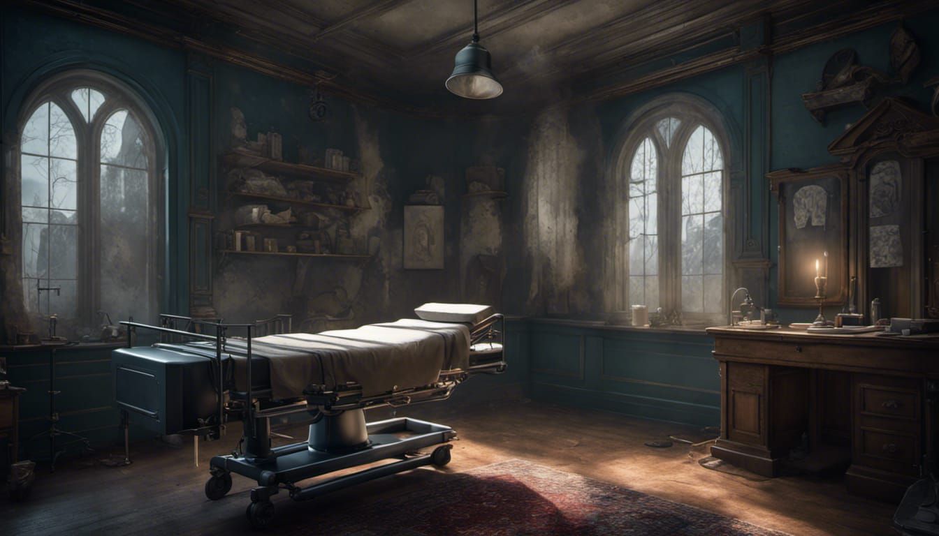 Haunted Victorian Surgery Room in Detailed Matte Painting St...