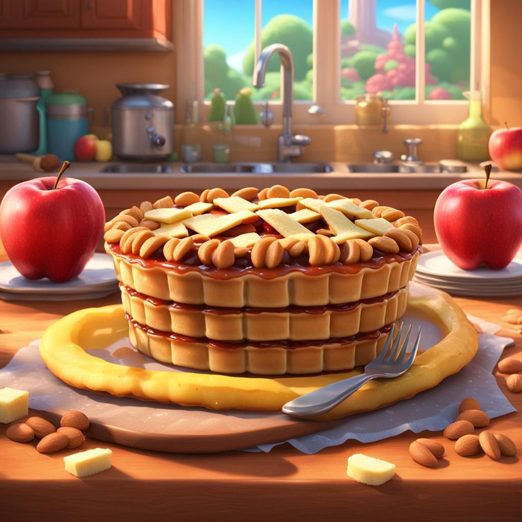 Whimsical Food Feast in 3D Style