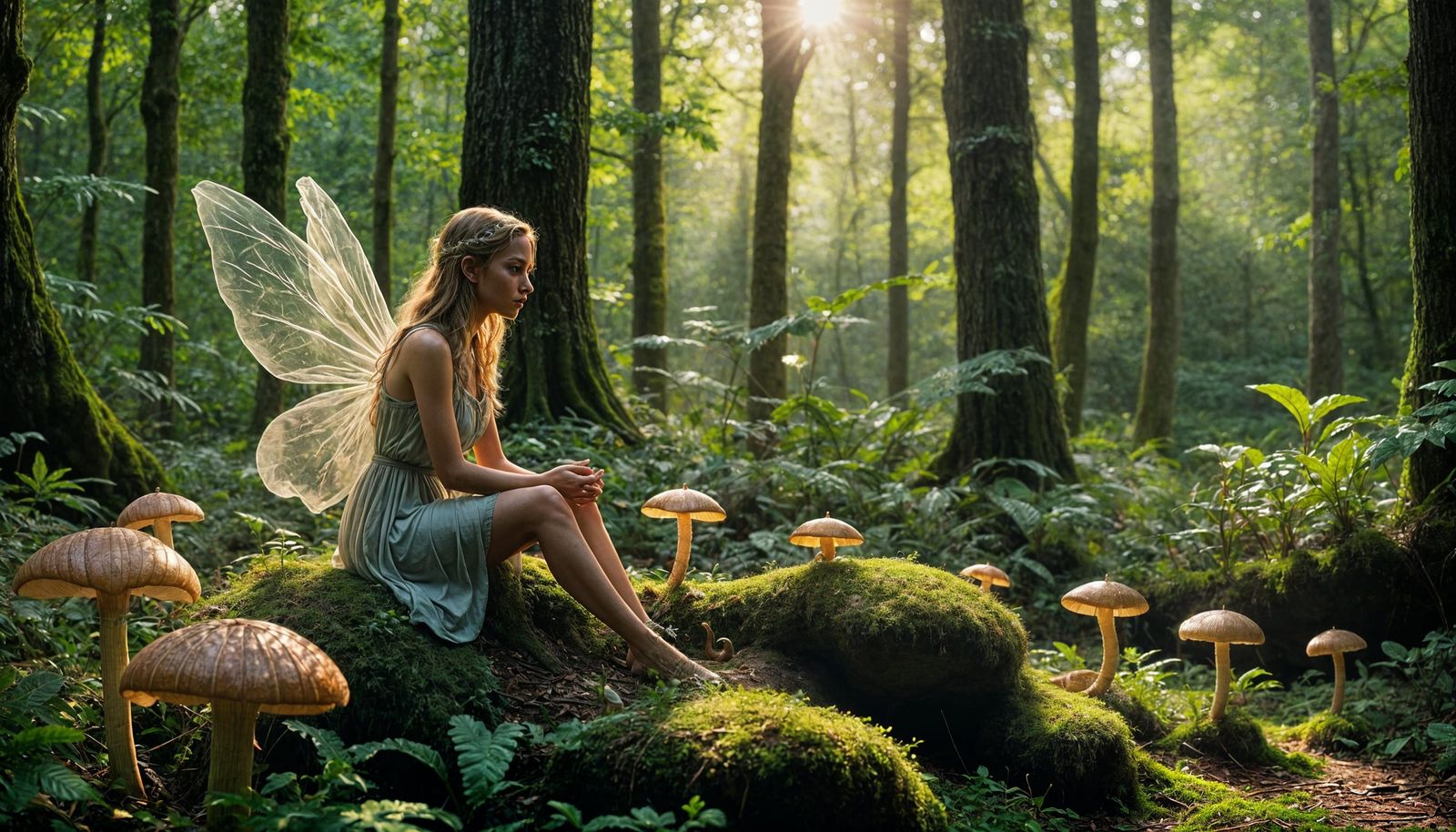 Enchanted Forest Clearing with Snails