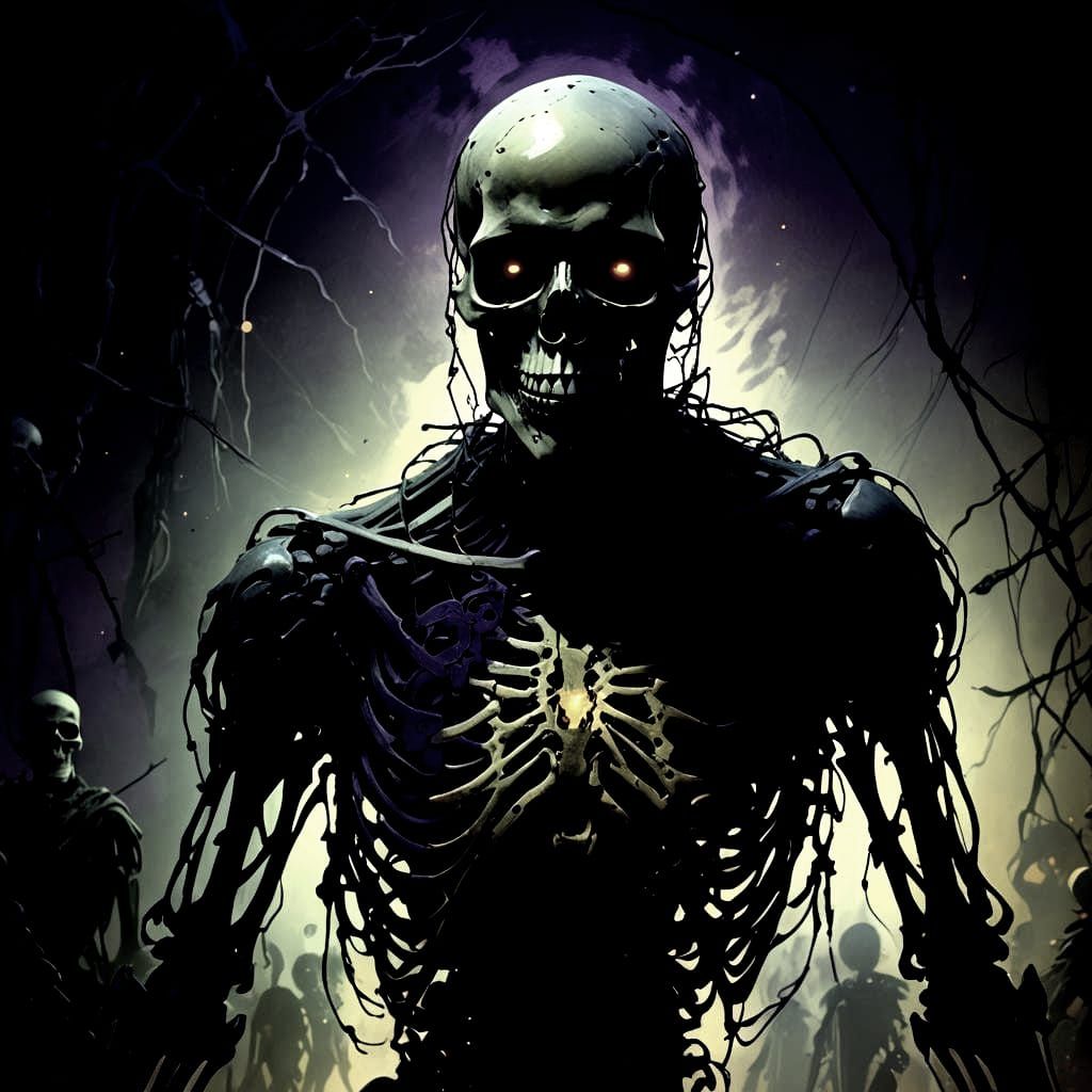 Dark Skeleton in Fantasy Art Style