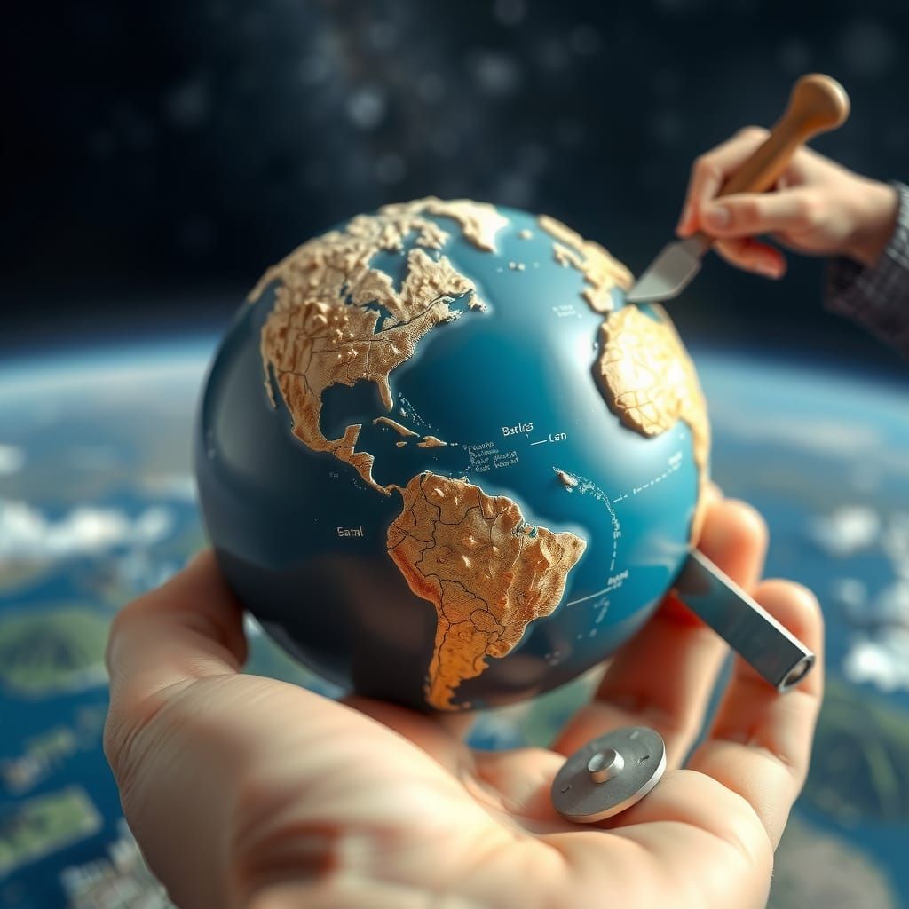 Miniature Earth Sculpted in Claymation Style