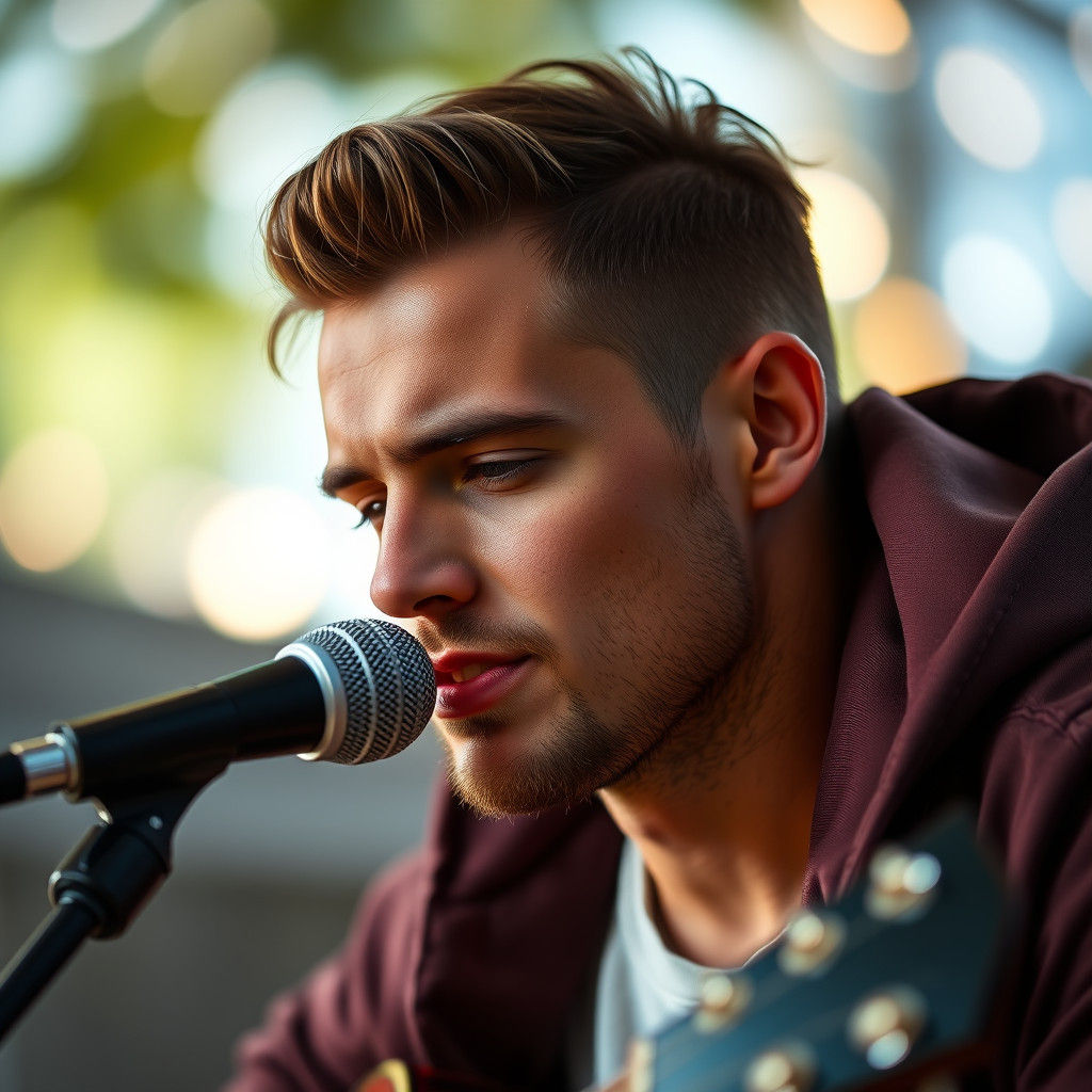Attractive Musician in Natural Lighting