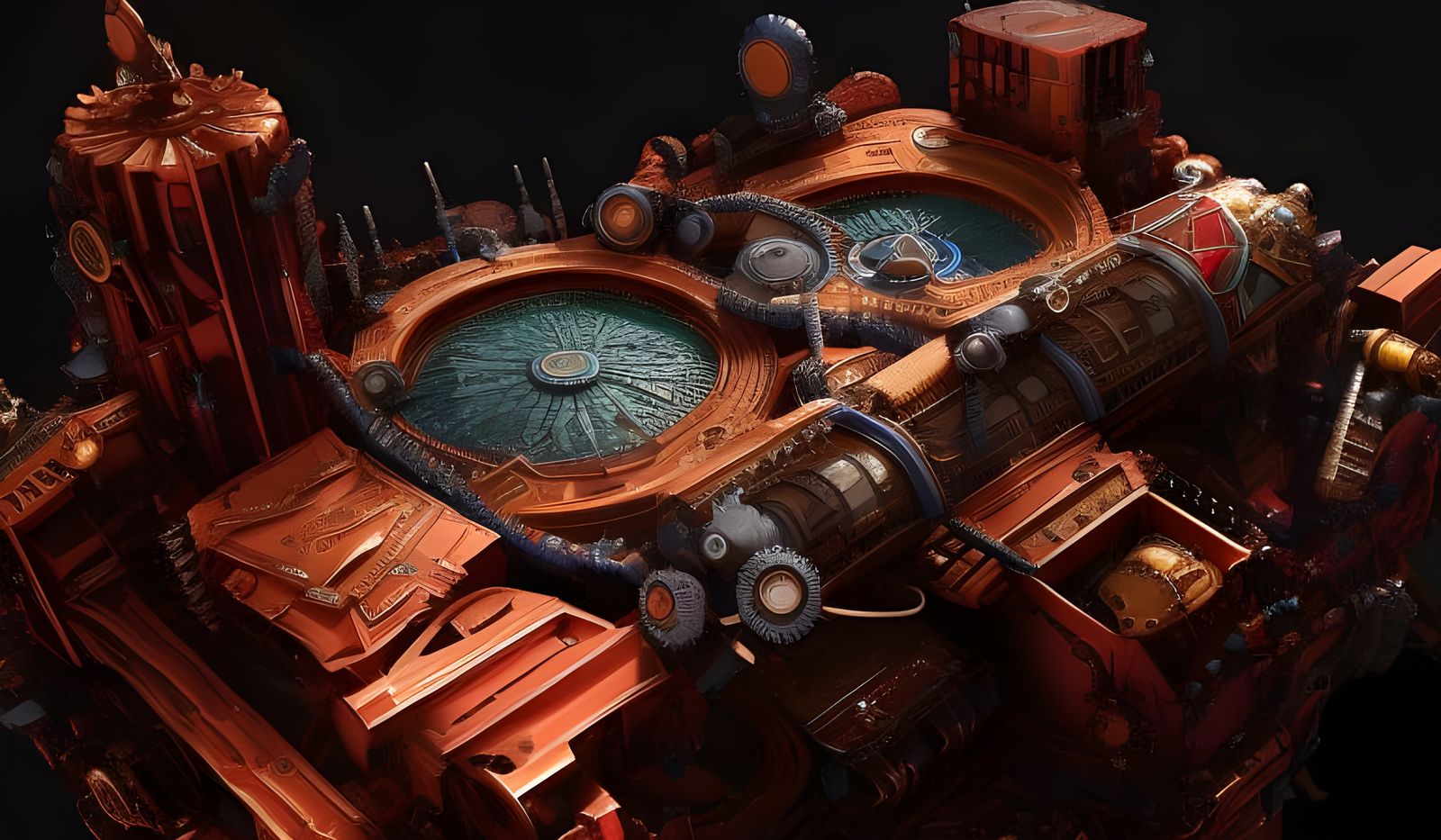 Geometric Abstract in Polychromatic Cycles: 8K Render