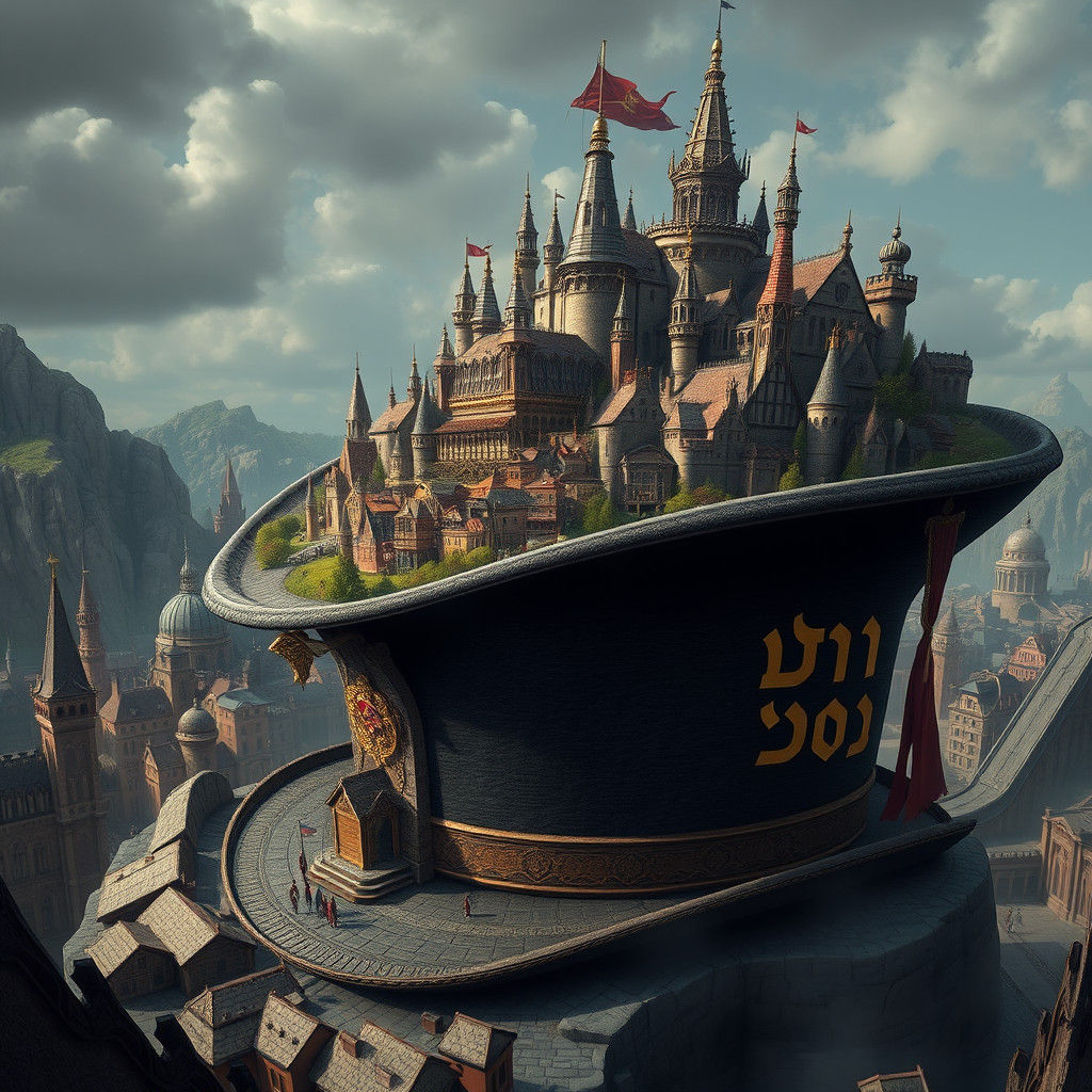 Medieval City Atop a Giant Top Hat