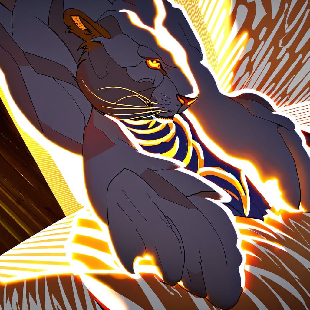 Regal Tiger in Vibrant, High-Fantasy Art