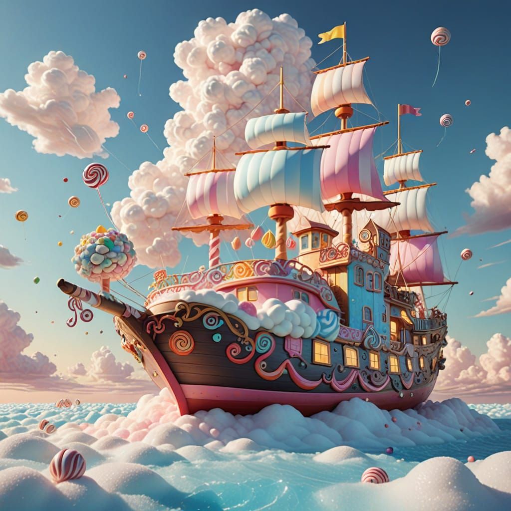 Sugar-Fueled Vessel Glides Across Hot Chocolate Ocean