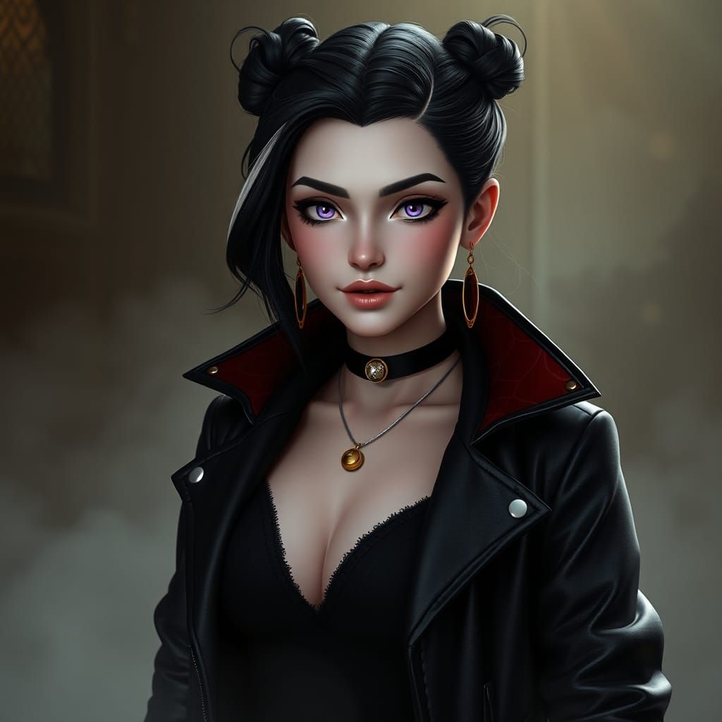 Mystical Vampire Emma Wishbone in Dreamy Landscape