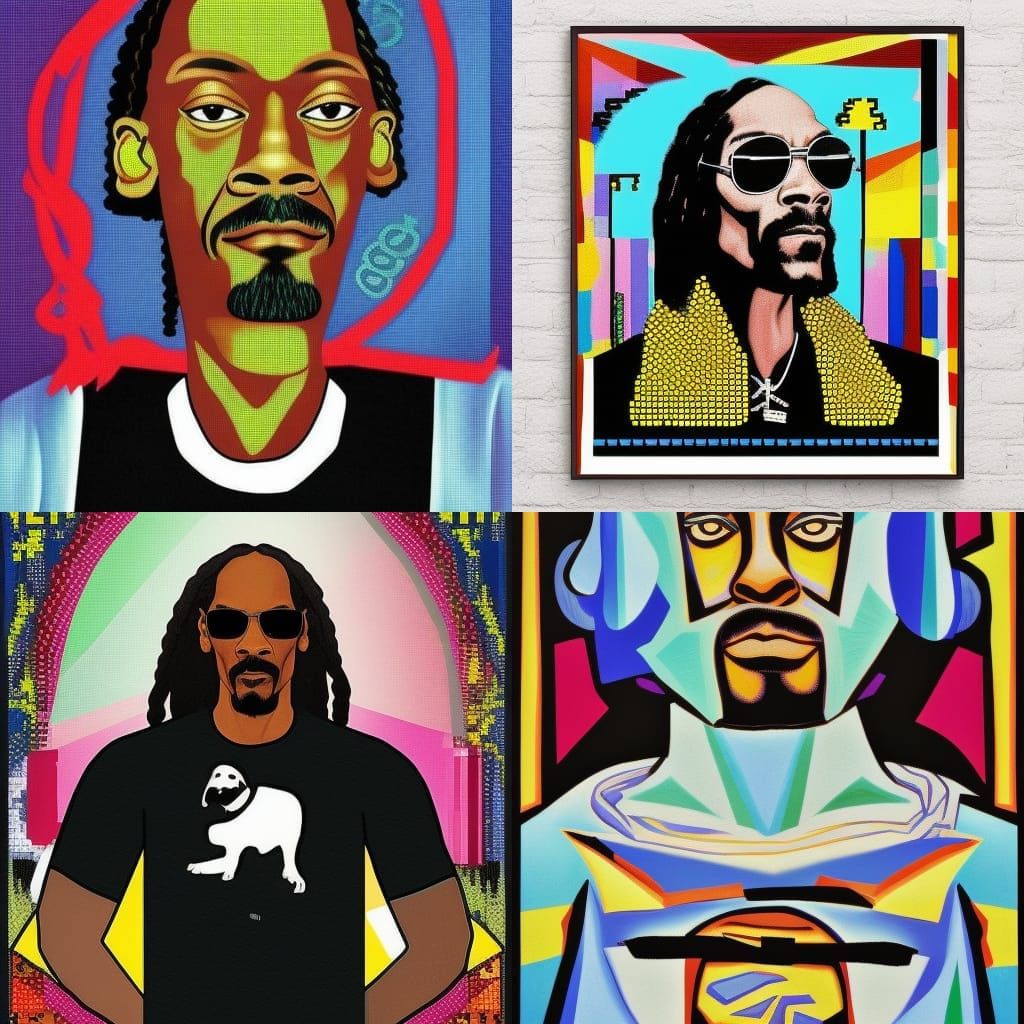 Dr. Dre and Snoop Dogg: 8-bit Picasso-esque Art