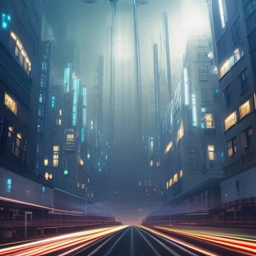 Inception-Inspired Cityscape with Upside Down Buildings