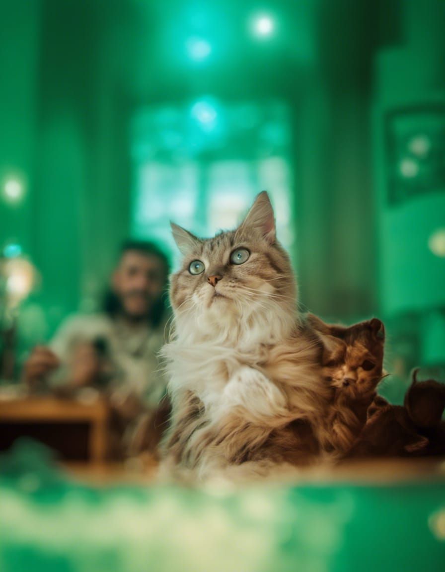 Man and Cat Selfie: Professional Photography