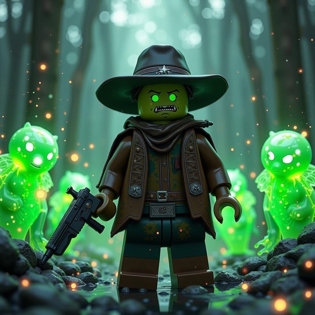 Cowboy Lego Weeble vs. Glowing Ghouls