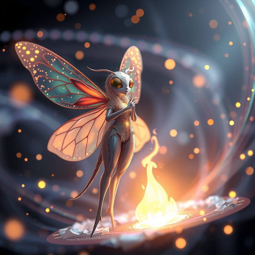 Majestic Firefly in Ethereal Vortex