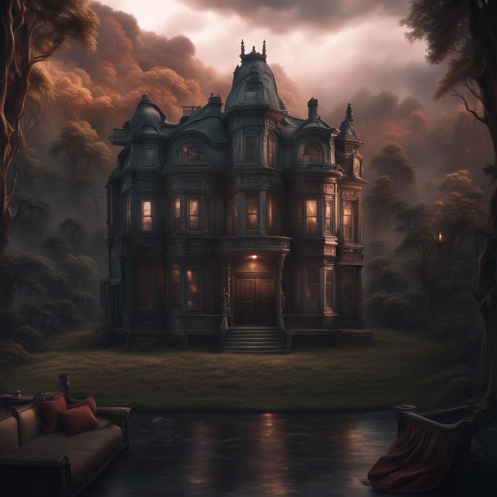 Bleak Living Room Exuding Loneliness: Digital Matte Painting