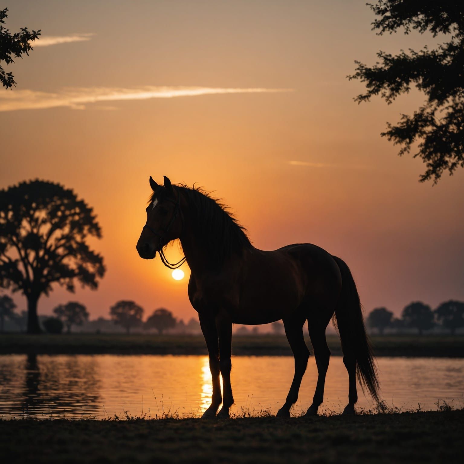 Sunset Horse Silhouette: Professional Photography