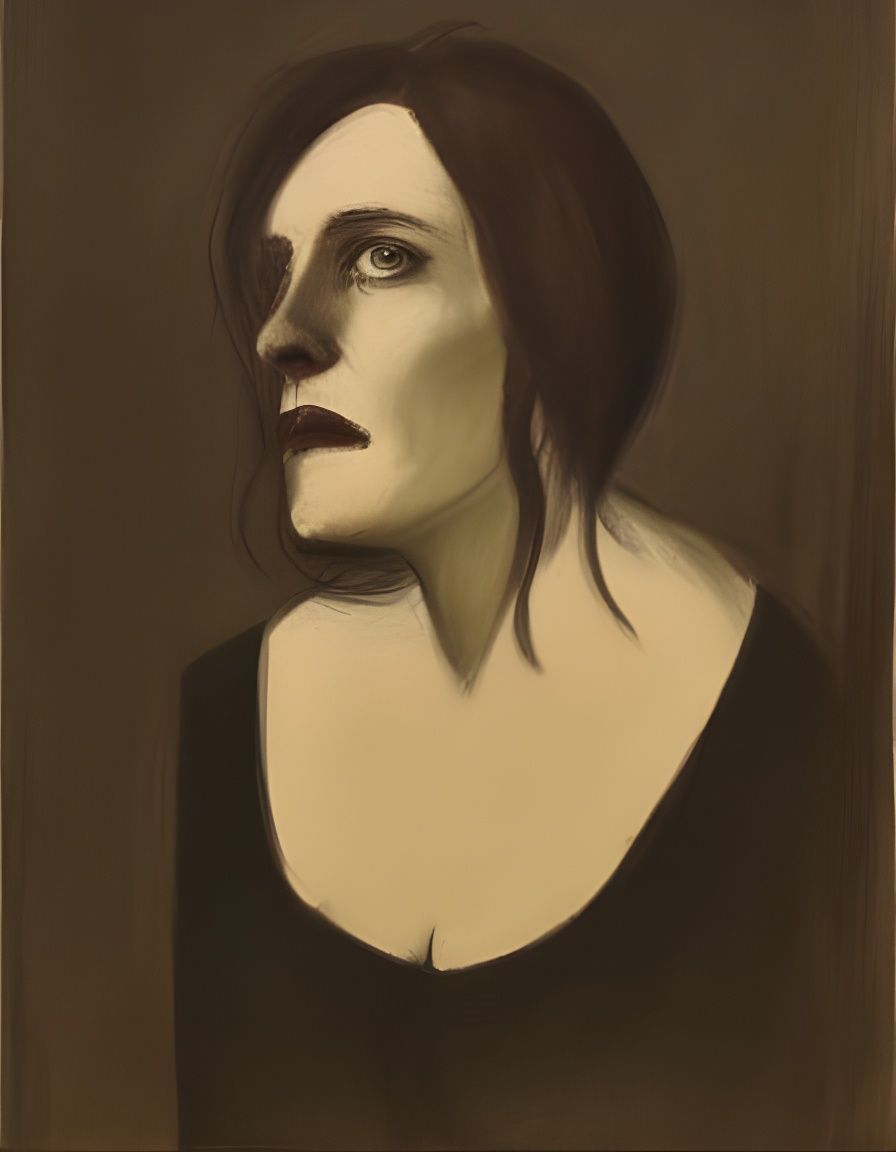 Somber Portrait of Pessimism and Hopelessness