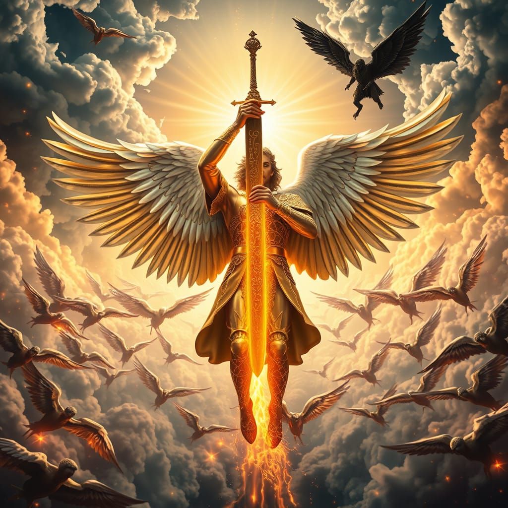 Archangel Michael Confronts Satan in Epic Battle