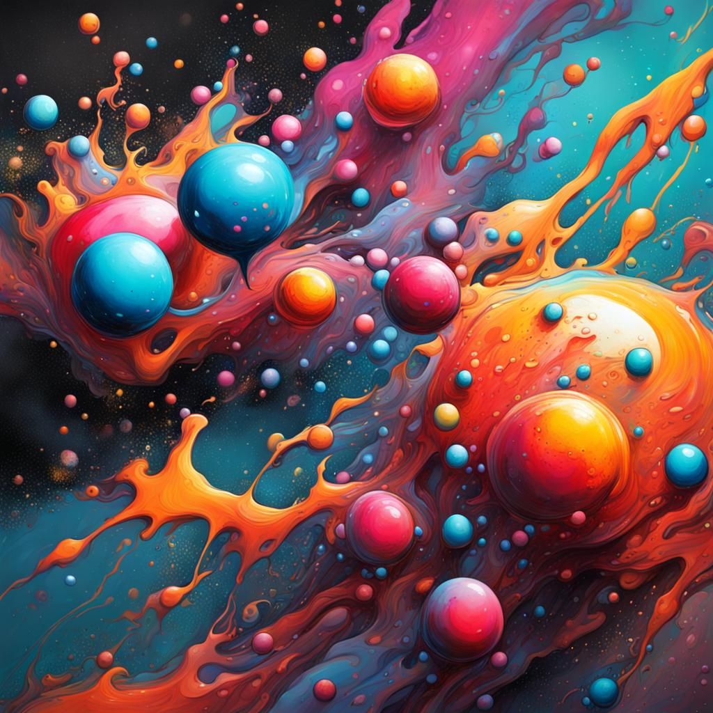 Graffiti Art: Space with Paint Bubbles