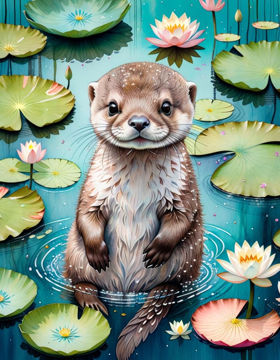Playful otter