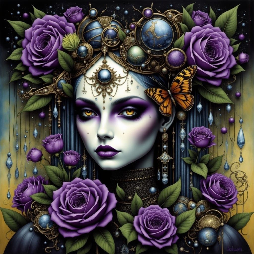 Ethereal Dark Fantasy Scene with Crisp Lines and High Defini...